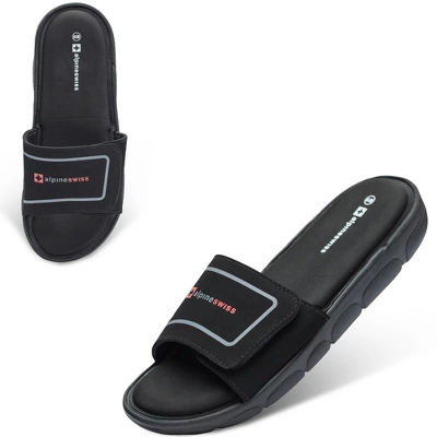 Alpine Swiss Gabe Mens Memory Foam Slide Sandals Adjustable Comfort Athletic Slide 7 Alpine Swiss Gabe Mens Memory Foam Slide Sandals Adjustable Comfort Athletic Slide - Image 7