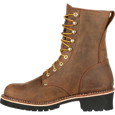 Men's Brown Georgia Boot Steel Toe Waterproof 400G Insulated Logger Work Boot Size 10(Wide) 4 Men's Brown Georgia Boot Steel Toe Waterproof 400G Insulated Logger Work Boot Size 10(Wide) - Image 4