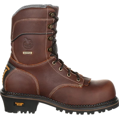 Men's Brown Georgia Boot AMP LT Logger Composite Toe Waterproof Work Boot Size 10(Wide) 6 Men's Brown Georgia Boot AMP LT Logger Composite Toe Waterproof Work Boot Size 10(Wide) - Image 6