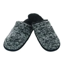 Polar Extreme Men's Knit High Pile Fleece Lined Slippers