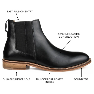 Thomas & Vine Corbin Wide Width Plain Toe Chelsea Boot 7 Thomas & Vine Corbin Wide Width Plain Toe Chelsea Boot - Image 7