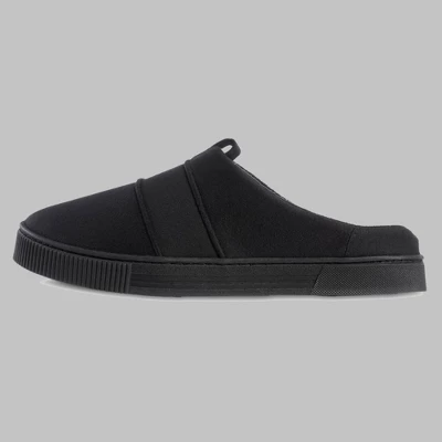 Isotoner Men's Emmett Microsuede & Canvas Hoodback Slippers 1 Isotoner Men's Emmett Microsuede & Canvas Hoodback Slippers