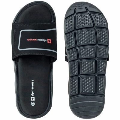 Alpine Swiss Gabe Mens Memory Foam Slide Sandals Adjustable Comfort Athletic Slide 4 Alpine Swiss Gabe Mens Memory Foam Slide Sandals Adjustable Comfort Athletic Slide - Image 4