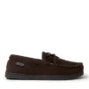 Dearfoams Men's Toby Microsuede Moccasin Slippers With Tie