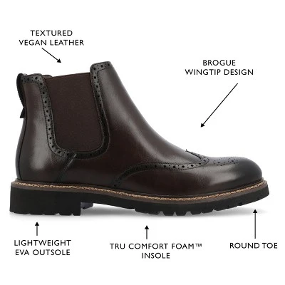 Vance Co. Hogan Tru Comfort Foam Wingtip Slip-on Chelsea Boot 7 Vance Co. Hogan Tru Comfort Foam Wingtip Slip-on Chelsea Boot - Image 7