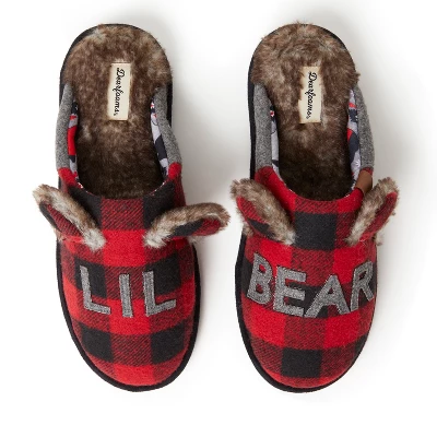 Dearfoams Men's Buffalo Check Lil Bear 1 Dearfoams Men's Buffalo Check Lil Bear