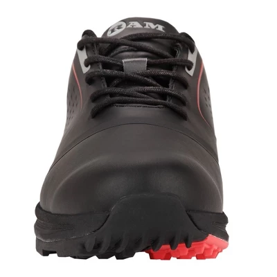 Ram Golf Player Mens Waterproof Golf Shoes Black/Red 2 Ram Golf Player Mens Waterproof Golf Shoes Black/Red - Image 2