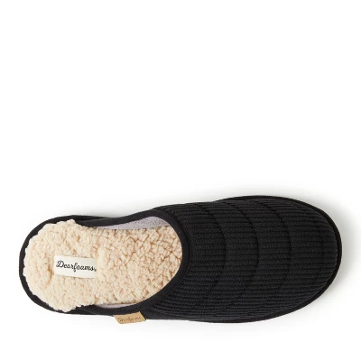 Dearfoams Men's Rocky Mixed Material Scuff Slipper 4 Dearfoams Men's Rocky Mixed Material Scuff Slipper - Image 4