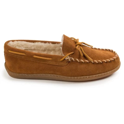 Minnetonka Men's Suede Pile Lined Hardsole Moc Slipper 2 Minnetonka Men's Suede Pile Lined Hardsole Moc Slipper - Image 2