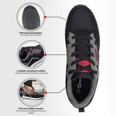 Alpine Swiss Kurt Mens Classic Retro Sneakers Casual Walking Tennis Shoes 3 Alpine Swiss Kurt Mens Classic Retro Sneakers Casual Walking Tennis Shoes - Image 3