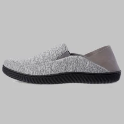 Isotoner Men's Miles Sport Knit Closed Back Slippers - Gray