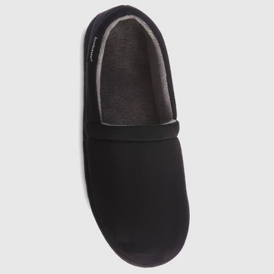 Isotoner Men's Microsuede Round Essentials Closed Back Slippers - Black 2 Isotoner Men's Microsuede Round Essentials Closed Back Slippers - Black - Image 2