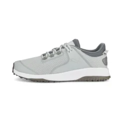 Puma Men's Fusion Grip Spikeless Golf Shoes - Light Gray/Silver