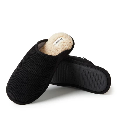 Dearfoams Men's Rocky Mixed Material Scuff Slipper 1 Dearfoams Men's Rocky Mixed Material Scuff Slipper