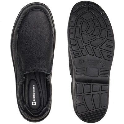 Alpine Swiss Arbete Mens Leather Slip-On Work Shoes Slip Resistant 3 Alpine Swiss Arbete Mens Leather Slip-On Work Shoes Slip Resistant - Image 3