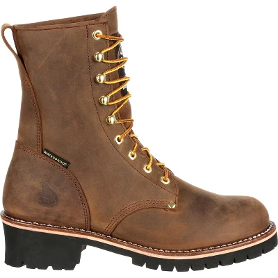 Men's Brown Georgia Boot Steel Toe Waterproof 400G Insulated Logger Work Boot Size 10(Wide) 6 Men's Brown Georgia Boot Steel Toe Waterproof 400G Insulated Logger Work Boot Size 10(Wide) - Image 6