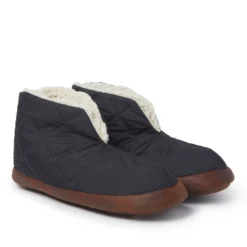 Dearfoams Mens Original Quilted Nylon Warm Up Bootie Slipper