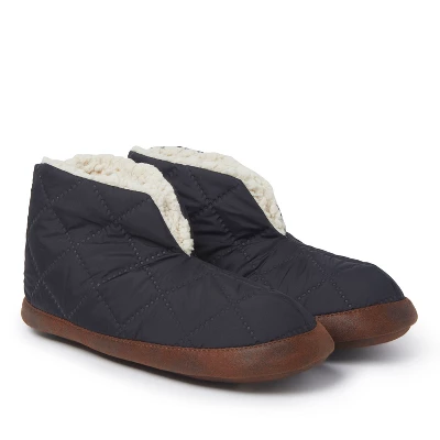 Dearfoams Mens Original Quilted Nylon Warm Up Bootie Slipper 1 Dearfoams Mens Original Quilted Nylon Warm Up Bootie Slipper