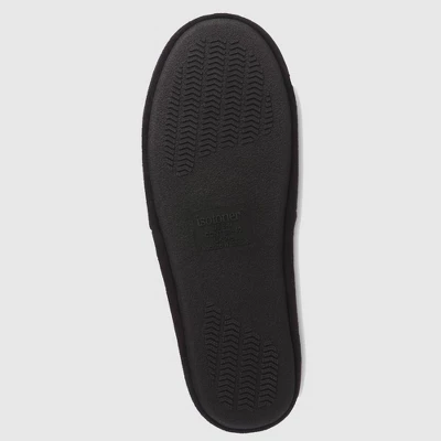 Isotoner Men's Microsuede Round Essentials Closed Back Slippers - Black 3 Isotoner Men's Microsuede Round Essentials Closed Back Slippers - Black - Image 3