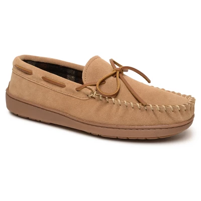 Minnetonka Men's Suede Plaid Lined Hardsole Moccasin Slippers 7 Minnetonka Men's Suede Plaid Lined Hardsole Moccasin Slippers - Image 7
