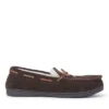 Dearfoams Men's Hudson Genuine Suede Moccasin With Tie